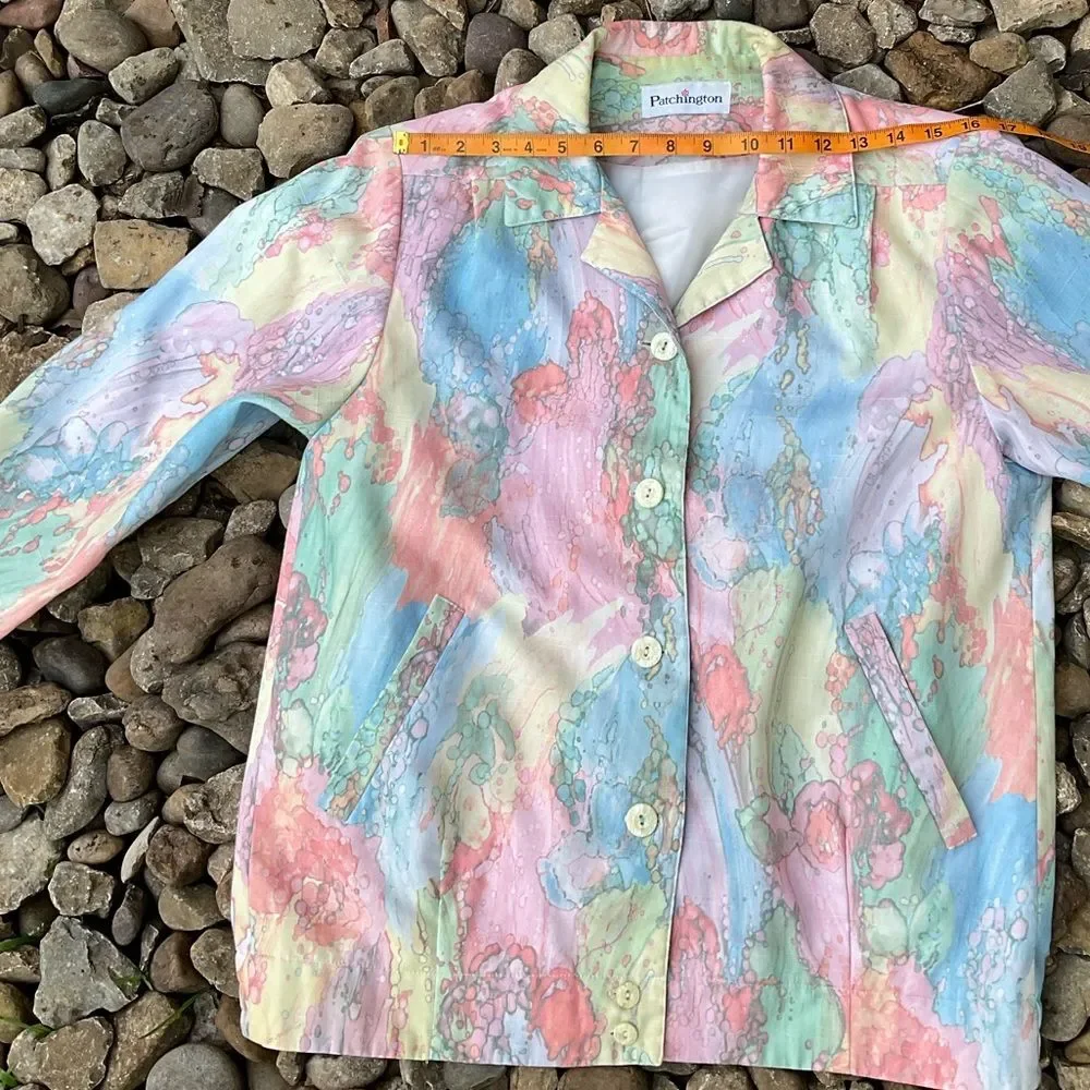 Vintage 80’s Watercolor Pastels Jacket Size Small